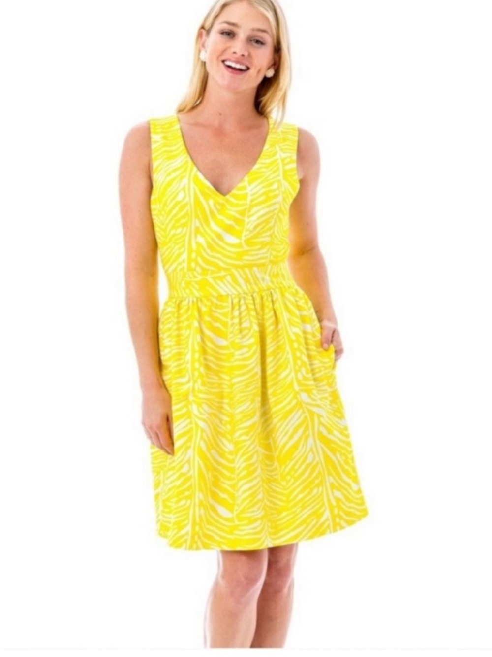 Elizabeth McKay Yellow Zebra Print Madeline Dress